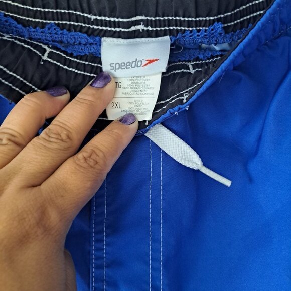 Speedo Mens Swim Trunks XL Board Shorts mesh Lined Drawstring - Picture 5 of 12